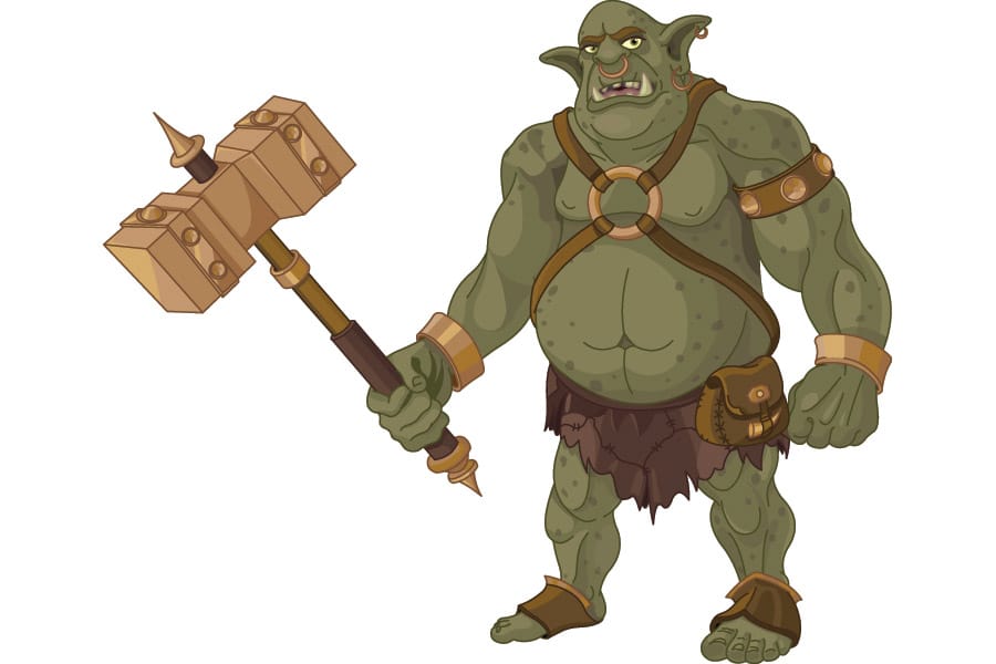 troll or ogre with a hammer