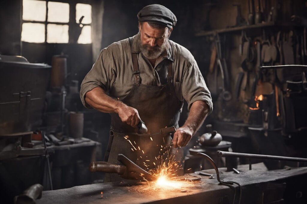photo of blacksmith working