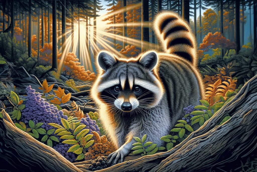 raccoon in the forest